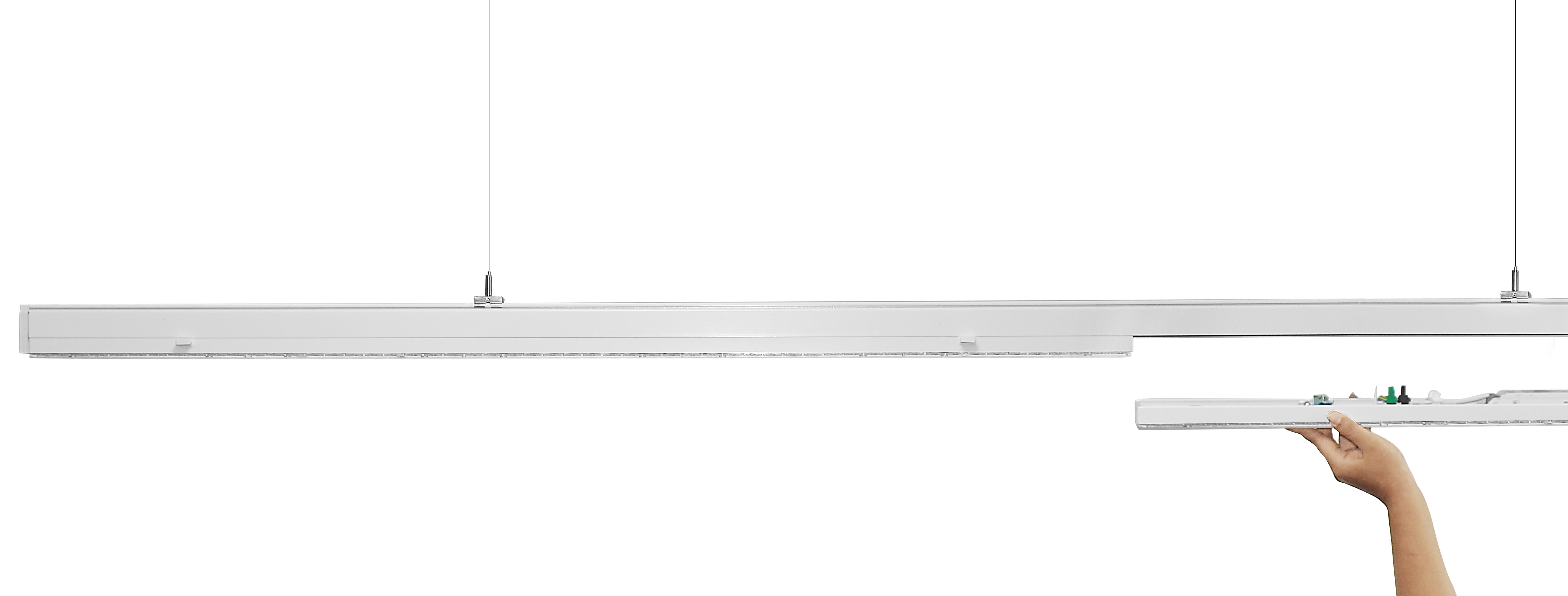 Non dimming Recessed LED Linear Light , High lumen LED Trunking System PC cover